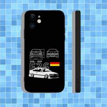 Funda de teléfono de silicona negra suave para iPhone 16, 15, 14, 13, 12, 11, Pro, Max, Plus, X, XS, XR, SE, 8, 7, Mini, con diseño de coche de carreras Oldtimer E36 de 3ª generación - Z4 - Ver 4