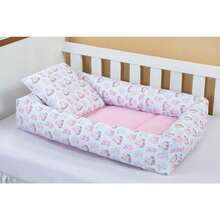 Ninho Redutor com Almofada De Berço Para Bebê Menina Ursinha Lovely - Rosa Bebê - Visão 3