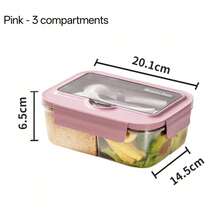 1 Set quadratische einfarbige Fach-Lunchbox mit Deckel & Besteck, wiederverwendbare mikrowellengeeignete Kunststoff-Bento-Box für Büromitarbeiter, Studenten, Partys, Outdoor, Camping, Picknicks, Snacks
