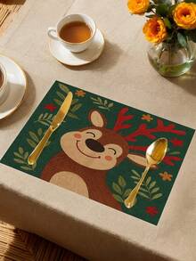 1 pièce Chemin de table renne de Noël, Chemin de table décoratif de Noël, Chemin de table aspect lin de Noël, Chemin de table, Chemin de table, 1 pièce Chemin de table, 4 pièces Sets de table, 1 pièce Housse de coussin, 3 produits disponibles, Décoration saisonnière d'intérieur et d'extérieur pour l'hiver, Décoration de Noël pour la maison, Décoration de chambre de Noël, Décorations de fête de Noël