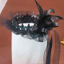 1 Peça Acessório de Coroa Gótica Estilo Halloween para Mulheres, Acessório de Fantasia e Festa Preta