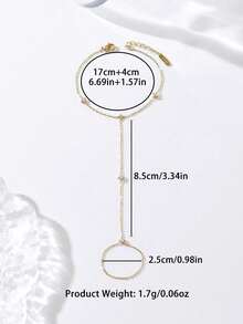 1 chiếc vòng tay xích vàng thanh lịch đính kim cương lấp lánh, thủ công tinh xảo, phụ kiện thời trang dành cho nữ - Vàng - Xem 10