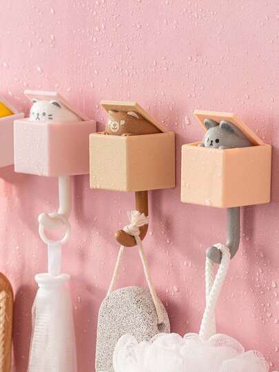 1 Cute Panda Self-Adhesive Hook Wall Decor Pendant For Durable Key Organization, Cartoon Cat-Inspired Charming Hook For Hallway, Living Room, Bedroom, Bathroom, Space-Saving Mount, Traceless Strong Adhesive, Easy Install, Minimalist Modern Accent, Ideal Gift For Home Organization And Style, Premium Quality Practice, Non-Damage Peel, Functional Ornament, Fashionable Home Accessory, Versatile Wall Mount Solution For Hats, Bags, Keys, And Small Accessories