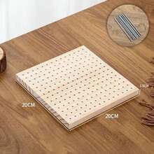 1pc New DIY Handmade Wool Weaving Mat, Bamboo Wool Weaving Board, Square Crochet Shaping Tool, With Striped Wool Weaving Board, Square DIY Crochet Shaping Machine, With Forming Needle, Yarn Hole Crochet Board, Handmade Crochet Shaping Board, Sewing Tools - Multicolor - View 10
