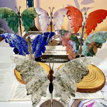 1PC High Quality Butterfly Wing Decoration,Natural Crystal Carving,Gemstone Jewelry,Glitter, Healing Crystal, Birthday Gift,Women Gift, Girlfriend Gift,Halloween Gift, Christmas Gift,Home Decoration,Party Decoration,Scene Decoration,Desktop Decoration,Crystal Ornaments,Table Decoration. - Multicolor - View 5