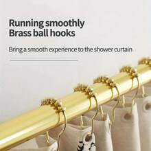 6/12/24-Piece Rust-Proof Stainless Steel Shower Curtain Roller Ball Hooks – Decorative Polished Nickel Bathroom Curtain Hooks For Shower Rods | Bathroom Upgrade Accessories, Fall Decor Renovation Essential Home Bathroom Decor Bathroom Accessories Back To School