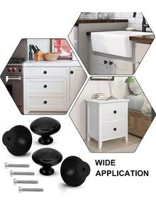 4 Peças Maçanetas e Puxadores de Móveis de Cozinha Foscos com Parafusos, Maçanetas Redondas Pretas Modernas para Cômoda, Puxadores de Gaveta, Maçanetas de Armário de Banheiro, Puxadores de Porta para Cômoda, Cozinha, Closet, Guarda-Roupa, Armário