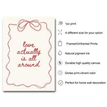 1幅装裱/未装裱“爱无处不在”主题海报，帆布印刷，极简主义风格，适合女孩房间、宿舍、公寓、卧室、现代家居装饰。 - 彩色 - 查看 6