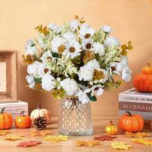 1/3/80PCS Artificial Hydrangea Flowers Silk Peony Bouquets Fake Roses For Spring Wedding Vase For Home, Dining Room, Bedroom,Kitchen,Room Decorations, Festival Birthday Party Accessories, Outdoor Garden Decorations, Flower Bouquet, Table Decoration, Fake Plant, Bedroom Decorroom Decor Bedroom, Winter Home Decoration - White - View 5