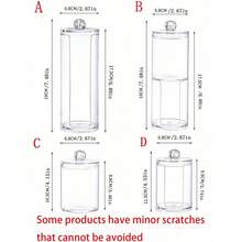 1 pièce Boîte de rangement transparente pour coussinets de maquillage, bocal de rangement avec couvercle, rangement pour outils de nettoyage du visage, support de rangement pour coton démaquillant sur le bureau, accessoires de rangement pour la coiffeuse, accessoires de salle de bain