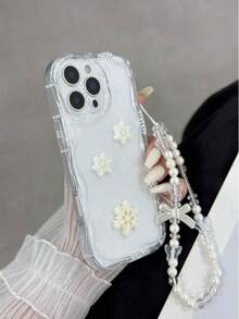 DIY奶油纹理波浪边亮油雪花雪人彩绘装饰防震手机壳，配手工串珠手链配件，兼容 17 Pro/17 Air/17/17 Pro Max/16/11/16 Pro/16 Plus/16 Pro Max/16 e/15 Pro Max/13/14/12/XS/XR/7G/8ung，Galaaomi兼容Redmi，国际版，非国内版 - 彩色 - 查看 6