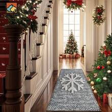 1pc/2pcs Winter Snowflake Pattern Bath Mat, Imitation Cashmere Material, Plush Decoration, Suitable For Bathroom, Doorway, Kitchen And Holiday Decoration, Machine Washable, Gift Choice - Multicolor - View 5