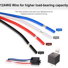 12V 40A ヘビーデューティリレー 4Pin ヒューズ オン/オフ SPST ソケット ブラック 車モーター用 (2個) - E079 - チェックする 5