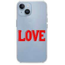 Texto "AMOR" en rojo sobre fondo degradado para funda de teléfono - transparente - Ver 1