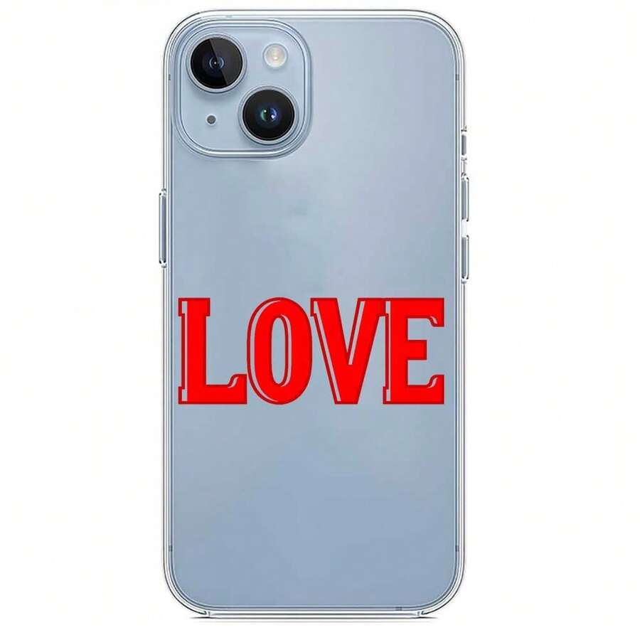 Texto "AMOR" en rojo sobre fondo degradado para funda de teléfono - transparente - Ver 1
