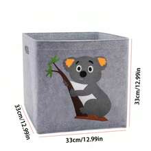 毛毡收纳篮家用收纳盒桌面收纳盒，可收纳零食、玩具、脏衣服、杂物，可爱卡通风格