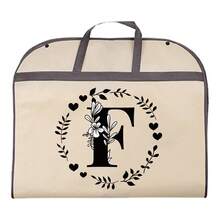 1个防尘衣物袋，防水衣物保护套，时尚26字母印花西装连衣裙衣物收纳袋，悬挂式衣柜整理袋，适用于学校、办公室、家庭、旅行、打包、收纳、返校季