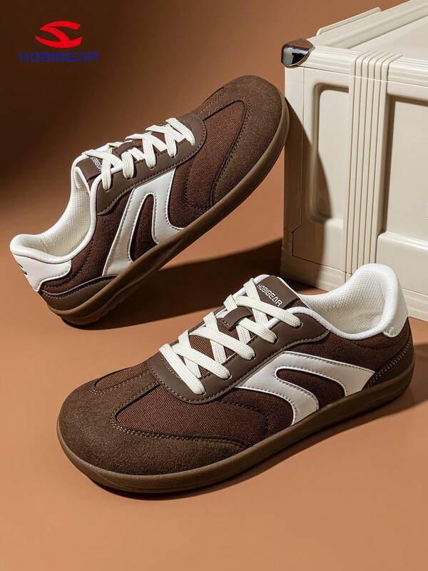 HOBIBEAR 2025 Nuevos tenis casuales para mujer, zapatos planos versátiles y minimalistas de moda, zapatos de skateboard de punta ancha para mujer, adecuados para todas las estaciones