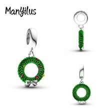 Manyilus Manyilus Original Schmuckanhänger Perlen - Weihnachts-Charm-Kollektion: Weihnachtsgeschenkbox-Charm, Weihnachtsmann-Charm, Weihnachtskranz-Charm, Weihnachtsstrumpf-Charm, Winter-Camping-Charm, Stern & Herz zusammenpassende Charms. Anhänger-Perlen-Charms für Schmuckherstellung, Armband-Anhänger. Geeignet für Armbänder, Armreifen.