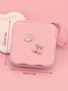 Cute Girl Portable Storage Bag, Fits Hard Drive, Cables, Charger, Earphones, Coins, Cartoon Power Bank, Shockproof Case Travel Essentials Charger Case Digital Camera Accessories Cable Organizer Electronic Organizer Waterproof For Travel For Tech For Women For Men