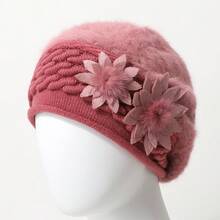 1 st bekväm stickad basker för kvinnor - varm, stretchig vintermössa i akryl med öronlappar, perfekt för skidåkning och utomhussammankomster - Multifärgad - Visa 18