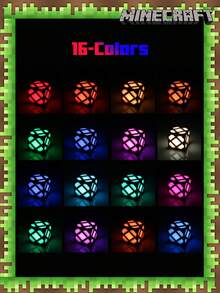 Minecraft 1 Stück Pixel-Stil Fluorit Spiellicht, Minecraft Redstone Modell Nachtlicht, LED stapelbares Cartoon-Licht, LED Nachtlicht, dekorative Umgebungsbeleuchtung, Schlafbegleiter Nachtlicht, wiederaufladbares Nachtlicht, kreative Bergbau-Lichtleuchte, modernes neues kreatives Licht, ideale Wahl für Dekoration, Heimkino, Raumdekoration, perfektes Geschenk, Weihnachtsgeschenk
