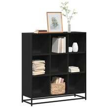 Libreria Larryhot nera 97,5x33x107,5 cm in legno ingegnerizzato e metallo, robusta e durevole, facile da montare, stile decorativo, adattA, Per riporre soprammobili, statuette, libri, piccoli oggetti, ecc. - nero - Visualizzare 1