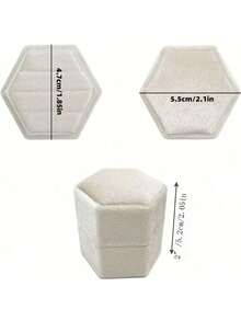 1Pc Velvet Ring Box, Hexagon 3 Slots Triple Slot Ring Box, Wedding Day Ring Box For Wedding Ceremony Wedding Ring Holder Ring Box, For Multiple Rings Ring Boxes, Wedding Ring Storage Box, Wedding Ring Holder, Engagement Ring Holder Ring Holder Box Back To School - 多色 2 - 查看 3