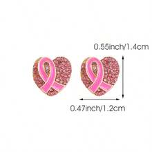 1 Paar modische, hochwertige, exquisite, minimalistische, elegante, süße rosa Strass-Herz-Ohrringe zum Baumeln, die die Gesundheit von Frauen pflegen