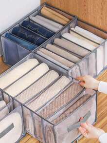 1/4pcs Mesh Division Underwear Storage Box Set, Clothing Division Storage Box, Household Foldable Portable Storage Basket, Perfect For Home Organization, Autumn And Winter Wardrobe Refresh, Back To School, Christmas Gift Idea, Keeps Clothing Neat And Accessible, Easy To Use, Space-Saving Design, Ideal For Bedroom, Closet, Dorm Room, High Conversion Keywords Included, Stylish And Practical, Must-Have For Families And Students.