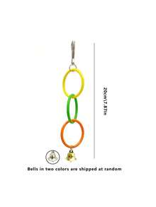1 pieza Juguete de loro Anillo colgante colorido, para masticar, jugar, aliviar el aburrimiento, escalar - Multicolor - Ver 12