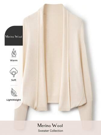 Women's Merino Wool Cardigan Sweater 2025 Fall Winter Sweater Open Front Batwing Sleeve Knit Slouchy Cardigan Sweater