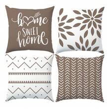 MEMNUN 4 vỏ gối in họa tiết hoa hình học màu nâu kaki đơn giản hiện đại "Home Sweet Home" [Không có ruột gối], 17,7*17,7in (45*45cm)/19,69*19,69in (50*50cm)/15,75*15,75in (40*40cm), [In một mặt] Vỏ gối bằng polyester dùng cho ghế sofa, giường, phòng khách, phòng ngủ, ô tô, văn phòng, trang trí khách sạn, quà tặng hoàn hảo cho gia đình và bạn bè, phù hợp cho mọi mùa - Nhiều màu - Xem 13
