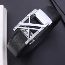 Men Belt Belt Metal Alloy Automatic Buckle Brand Luxury Design Waist Belts For Men Strap Male - 黑色 - 查看 4