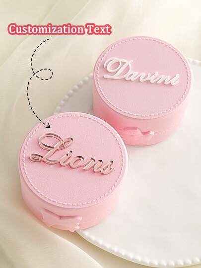 1pc Personalized Name & Bow Jewelry Box - Customized Bridesmaid/Bride Jewelry Box, Elegant Travel Jewelry Storage Box, Suitable For Bridesmaid/Bride Jewelry Gift | Elegant Jewelry Box | Bridesmaid/Bride Gift, Jewelry Box