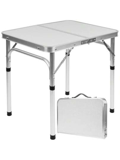 Mesa de comedor plegable portátil de 360° para jardín, mesa de aluminio resistente, mesa de trabajo multifunción, Gran mesa de comedor para jardín al aire libre