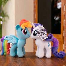 Hasbro Hasbro 我的小马驹毛绒娃娃 - 暮光闪闪公主款，闪亮独角和彩虹鬃毛，柔软舒适，适合女孩，节日礼物，适合3岁以上儿童，官方授权角色 - 彩虹破折號 - 查看 4