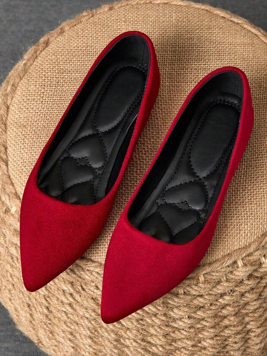 MonaNise Giày bệt mũi nhọn thời trang dành cho nữ, phù hợp cho các hoạt động ngoài trời vào mùa thu - Tím, Sâm panh, Đỏ, Vàng, Đen