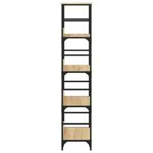 Libreria Larryhot in rovere Sonoma 50x33x153 cm Legno ingegnerizzato, resistente e durevole, facile da montare, stile decorativo, adattA, Per riporre soprammobili, statuette, libri, piccoli oggetti, ecc. - Castano - Visualizzare 5