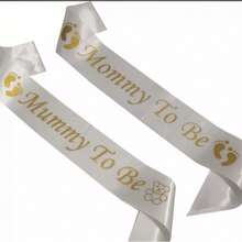 2 Pieces Set, Mom's Belt, Dad's Belt, Mom And Dad Belt, Baby Gift Party Belt, Party Decoration, Baby Gift Party Mom's Belt - White - View 6