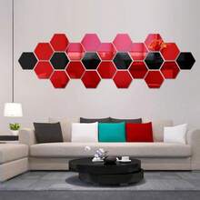 10pcs Hexagon Acrylic 3D Mirror Wall Stickers Self-Adhesive For Living Room Bedroom Decor Wall Decor Home Decor