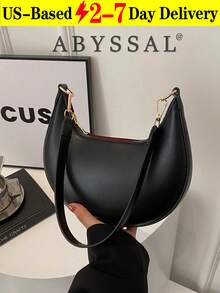 Ladies Bag; Korean Version Of Fashion Retro Handbag For Women; Tote Bag New Fashion Simple Texture Single Shoulder Bag Leisure Handbag Crescent Moon Small Travel Accessories,Halloween,Halloween Decor,Fall Decor[US Local Warehouse] - Nhiều màu - Xem 12