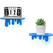 2 Packungen Acryl Kleine Wandregale - 7 Zoll Schwebende Regale für Wände, Wand Ausstellungsregale für Aufbewahrung, Raumdekoration, kleine Alben & Artikel Organizer Ausstellungsregale