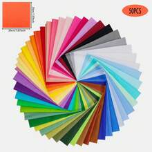 50pcs Solid Color Pre-Cut Fabric Squares, Colorful Series DIY Patchwork Cloth Set, Suitable For DIY Sewing, Dolls Cloth And Clothing Crafts - Multicolor - View 13