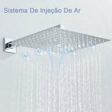 Ducha chuveiro inox quadrado 20X20 /30*30cm Furos de Silicone Com braco 40cm - 30*30cm prata - Visão 8