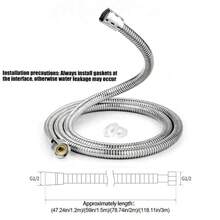 1pc Stainless Steel Shower Hose, Bathroom Rain Shower Head Hose, Water Heater Inlet Hose, 1.5/2/3M Reinforced Flexible Shower Tube - Silver - View 2