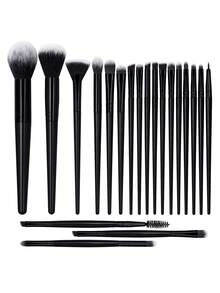MAANGE 20/21/22/42件組美妝工具套組，包含專業化妝刷組、配件、腮紅刷、蜜粉刷、眼影刷、修容刷，適合女性與女孩的旅行化妝刷組禮物 - 黑色 - 查看 8