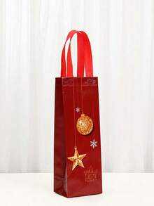 6pcs Christmas Wine Gift Bags With Handles, Reusable Thick Christmas Wine Bottle Wrapping Paper Bags, Perfect Holiday Birthday Party Bags For Wine, Champagne, Whiskey, Christmas Gifts, Home Decoration, Assorted Colors And Styles