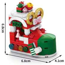 Caja de regalo educativa de juguete de bloques de construcción de Navidad - Papá Noel, árbol de Navidad, tren de Navidad, muñeco de nieve, trineo de renos, botas de Navidad, mini bloques de construcción de Navidad, regalo de Navidad, regalo creativo, mejores regalos festivos