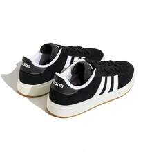 adidas Grand Court Base 00s 舒適薄底 耐磨 低筒 板鞋 男女同款 黑白色 - 黑與白 - 查看 4